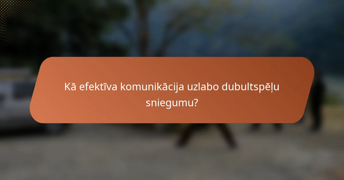 Kā efektīva komunikācija uzlabo dubultspēļu sniegumu?