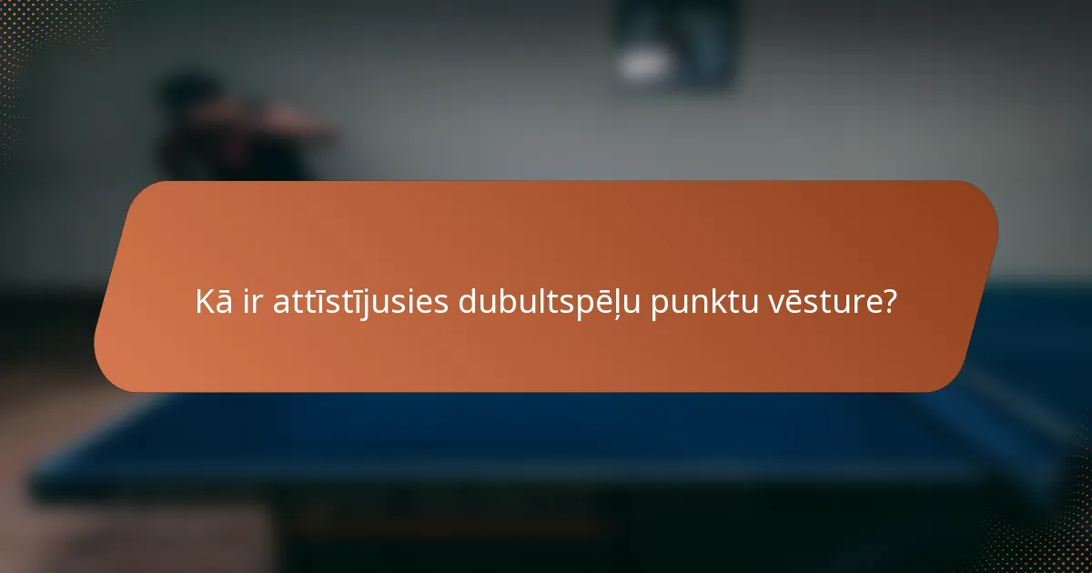 Kā ir attīstījusies dubultspēļu punktu vēsture?