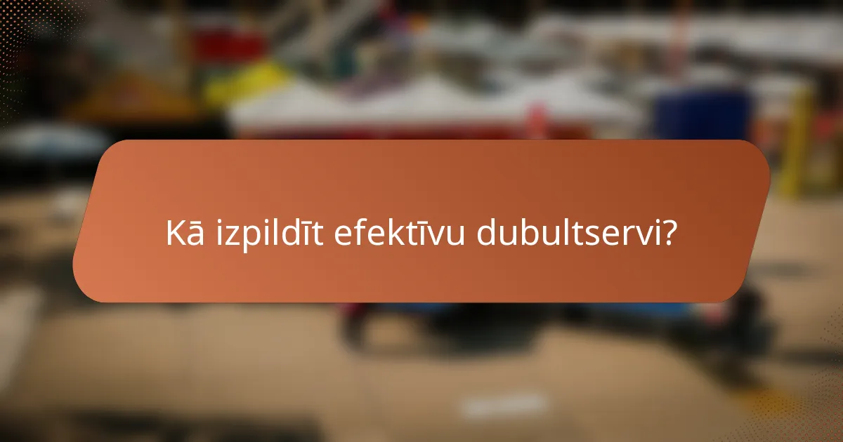 Kā izpildīt efektīvu dubultservi?