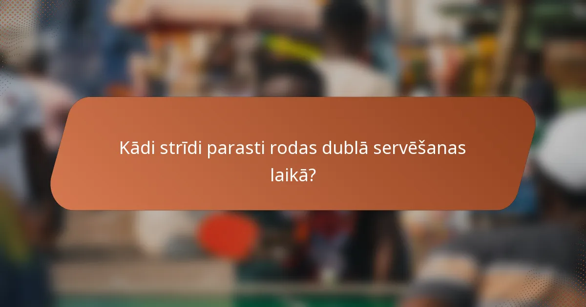 Kādi strīdi parasti rodas dublā servēšanas laikā?